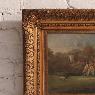 1870 English Landscape Painting on Canvas
