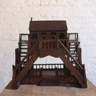 1880s French Walnut Staircase Architectural Model
