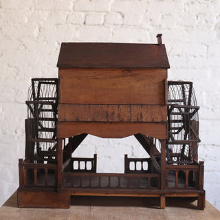1880s French Walnut Staircase Architectural Model
