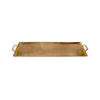 Antique Brass Aluminum Tray with Handles
