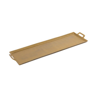 Antique Brass Aluminum Tray with Handles
