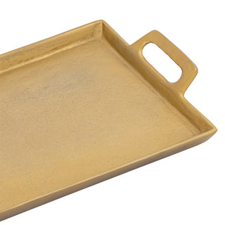 Antique Brass Aluminum Tray with Handles

