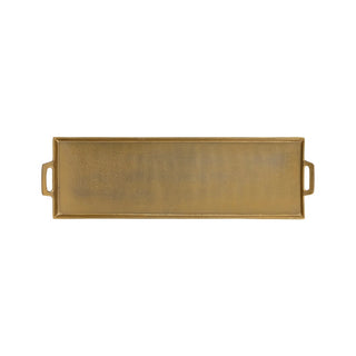Antique Brass Aluminum Tray with Handles
