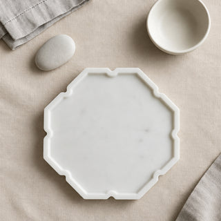 White Marble Lotus Tray
