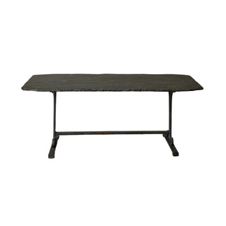 19th Century French Slate Top Iron Leg Table
