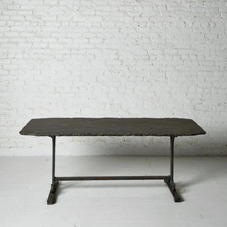 19th Century French Slate Top Iron Leg Table
