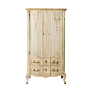 1900s Flemish Rococo Style Bleached Oak Armoire
