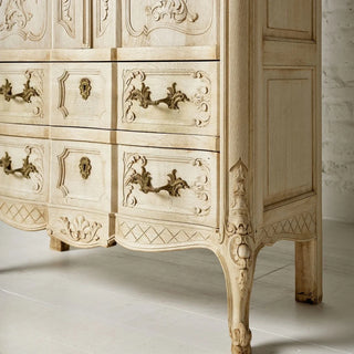 1900s Flemish Rococo Style Bleached Oak Armoire
