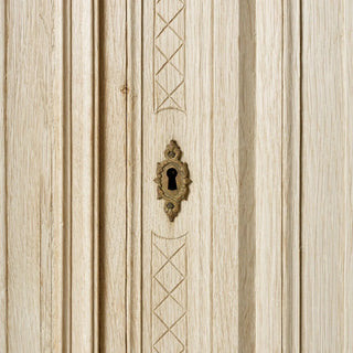 1900s Flemish Rococo Style Bleached Oak Armoire
