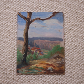 20th Century French Mountain Side View Painting
