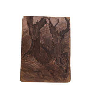 1922 French Dark Forrest Painting
