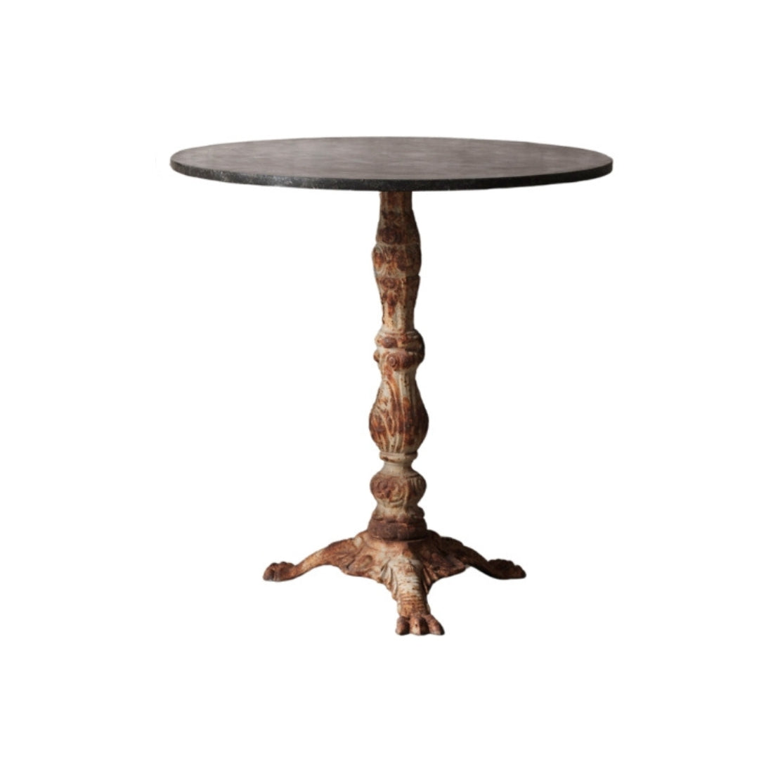 19th Century Marble Top with Iron Base Bistro Table - Thumbnail 2