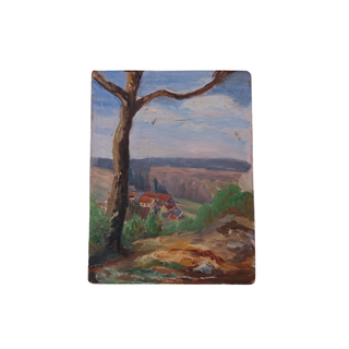 20th Century French Mountain Side View Painting
