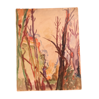 20th Century French Hiker Painting
