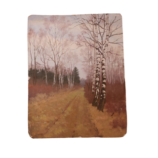 20th Century French Forest Road Painting
