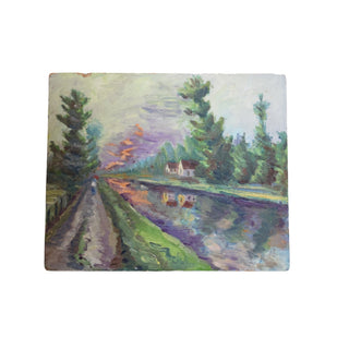20th Century French Evening Walk Painting

