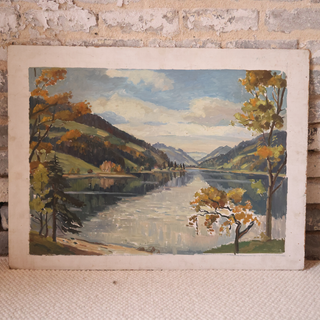 20th Century French Lake View Painting
