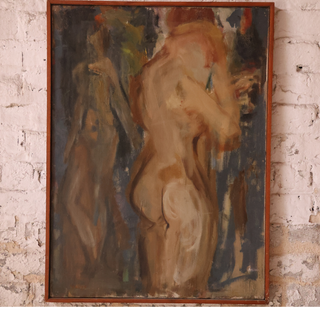 1960s French Abstract Nude Art
