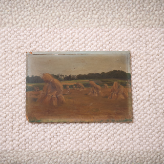 20th Century French Wheat Field Painting
