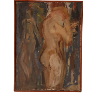 1960s French Abstract Nude Art
