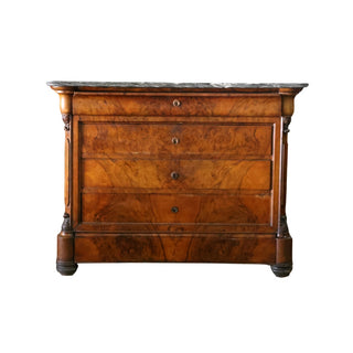 Mid 19th Century Louis Phillipe Chest with Black Marble Top
