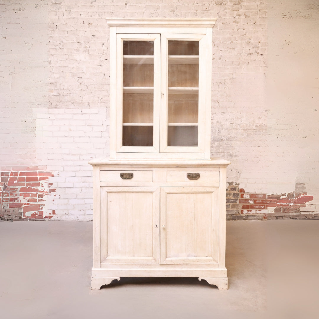 20th Century Bleached Oak China Cabinet - Thumbnail 3