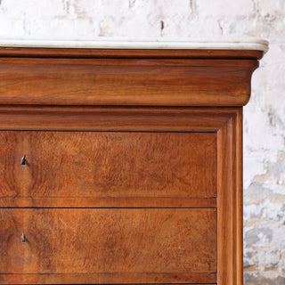 19th Century Louis Phillipe Chest with White Marble Top (B)
