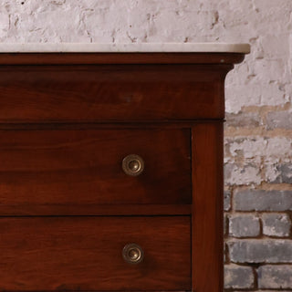 19th Century Louis Phillipe Chest with White Marble Top (A)
