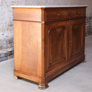 19th Century Louis Phillipe Cabinet with White Marble Top
