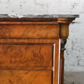 Mid 19th Century Louis Phillipe Chest with Black Marble Top
