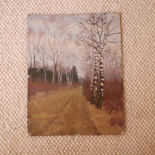 20th Century French Forest Road Painting
