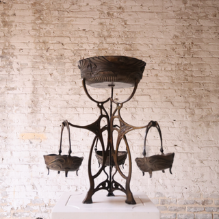 19th Century French Art Nouveau Bronze Centerpiece by Montaguelli

