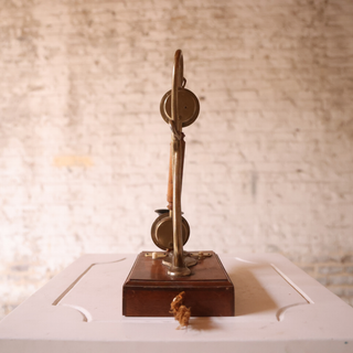 20th Century French Brass & Oak Telephone
