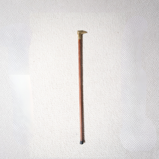 19th Century French Oak Cane with Carved Bird Head Handle
