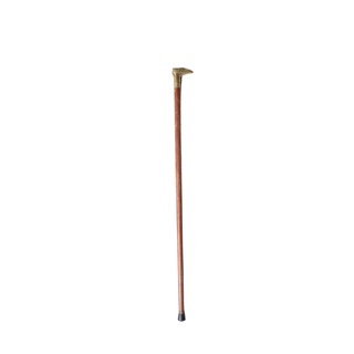 19th Century French Oak Cane with Carved Bird Head Handle
