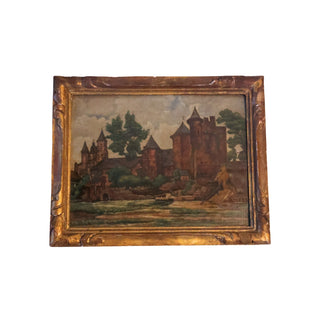 20th Century French Chateau Painting
