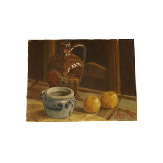 20th Century French Kitchen Table Still Life Painting
