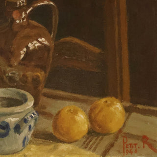 20th Century French Kitchen Table Still Life Painting
