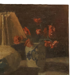 20th Century French Lamp Still Life Painting
