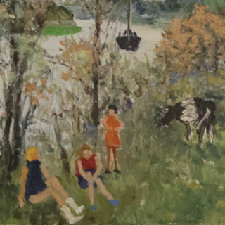 20th Century French Pasture Scene Painting
