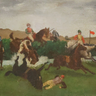19th Century French Horse Race Painting
