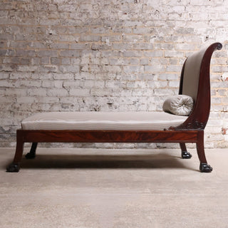 19th Century French Empire Mahogany Chaise

