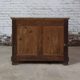 19th Century Louis Philippe Walnut Chest with White Marble Top
