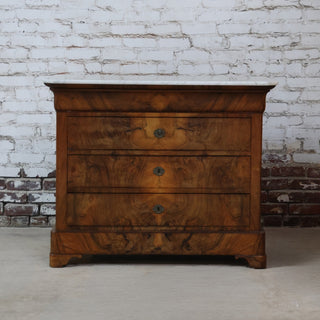 19th Century Louis Philippe Chest with White Marble Top
