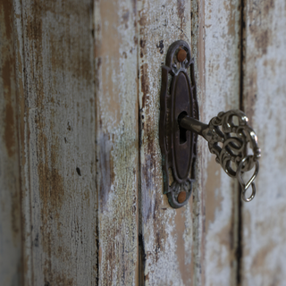 18th Century Wood Patinated Cabinet on Wheels
