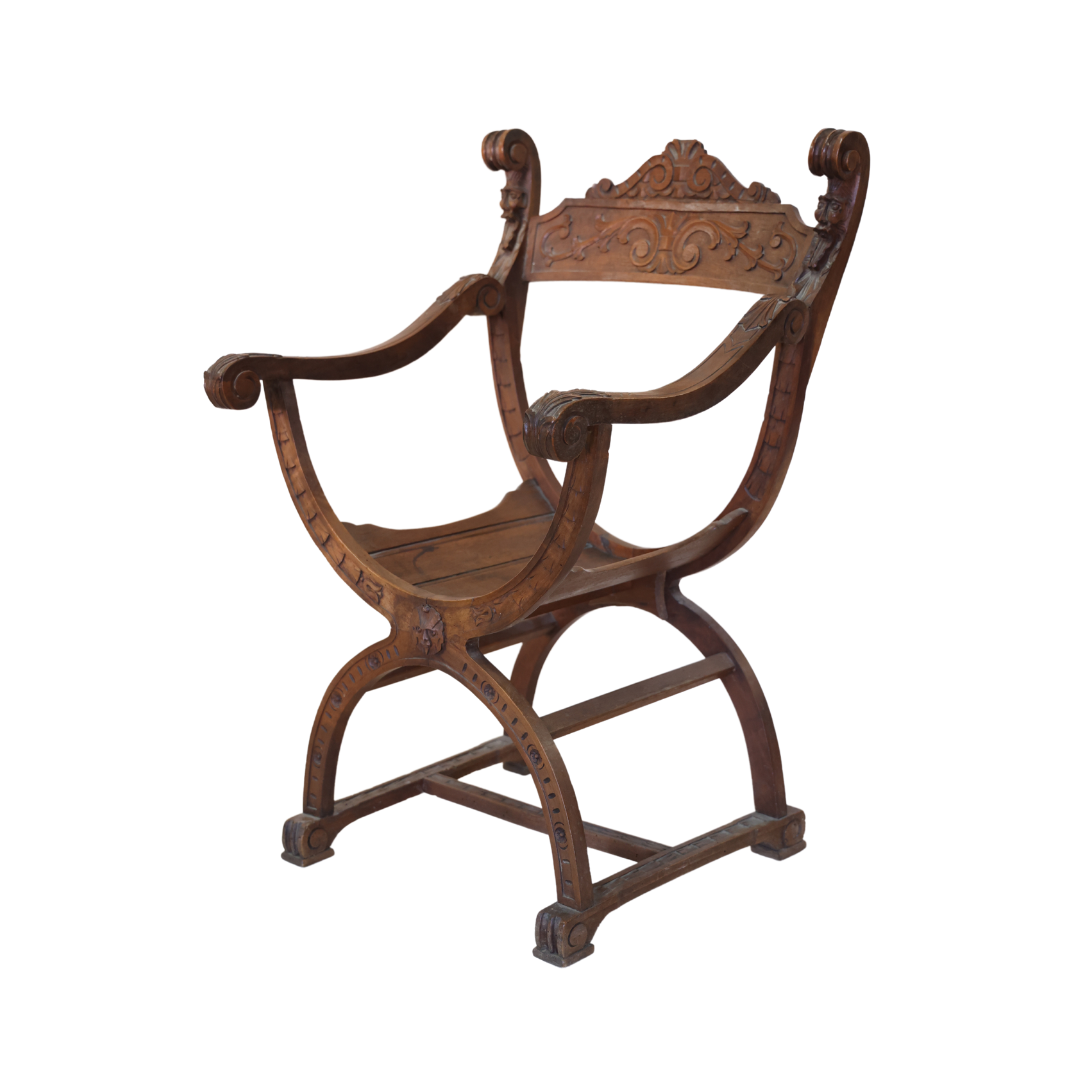 Walnut Dagobert Antique Armchair Circa 1900