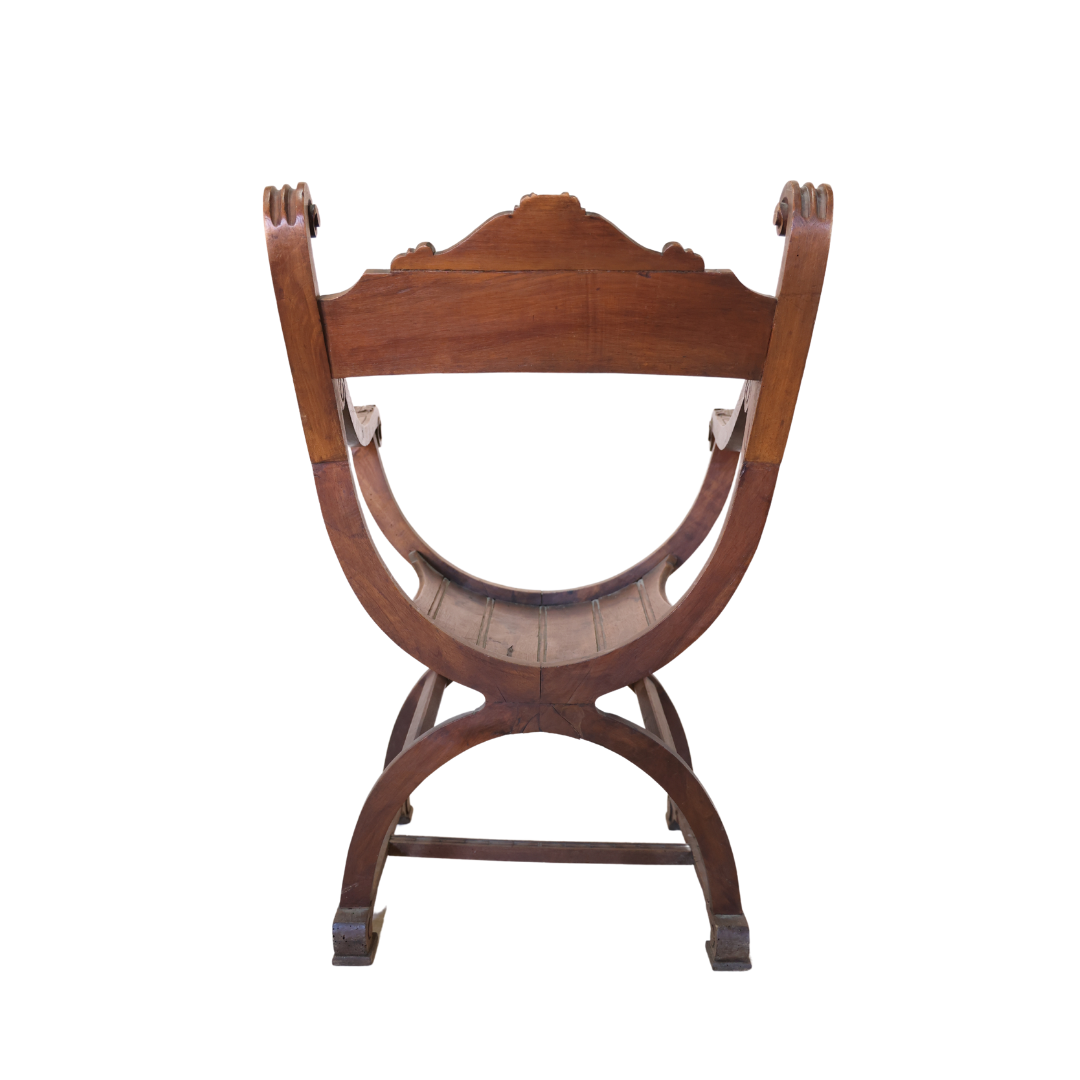 Walnut Dagobert Antique Armchair Circa 1900 - Thumbnail 2