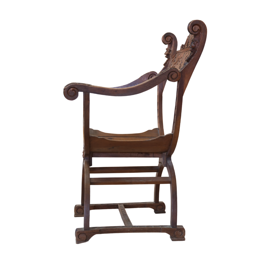 Walnut Dagobert Antique Armchair Circa 1900 - Thumbnail 3