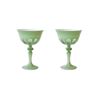 Rialto Coupe Glass   Pale Sage (Set of 2)
