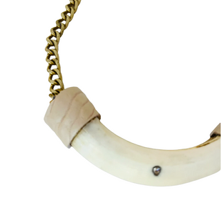Cream Statement Tusk Necklace by Shalla Wista
